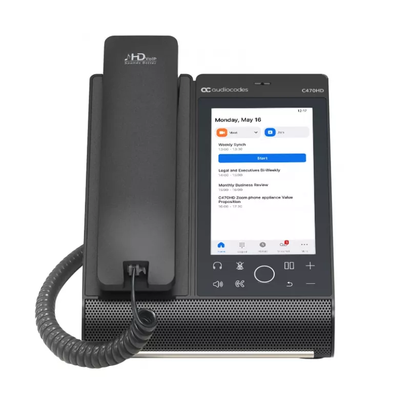 AudioCodes Teams C470HD Total Touch IP telefonas su PoE, GbE, integruotu Bluetooth ir dviem juostų WiFi