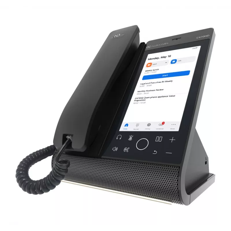 AudioCodes Teams C470HD Total Touch IP telefonas su PoE, GbE, integruotu Bluetooth ir dviem juostų WiFi