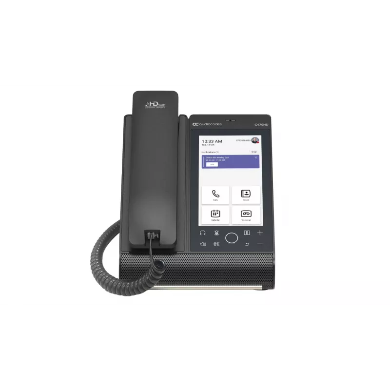 AudioCodes Teams C470HD Total Touch IP telefonas su PoE, GbE, integruotu Bluetooth ir dviem juostų WiFi