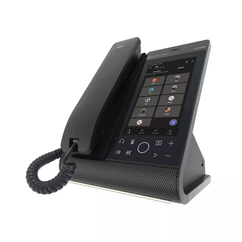 AudioCodes Teams C470HD Total Touch IP telefonas su PoE, GbE, integruotu Bluetooth ir dviem juostų WiFi