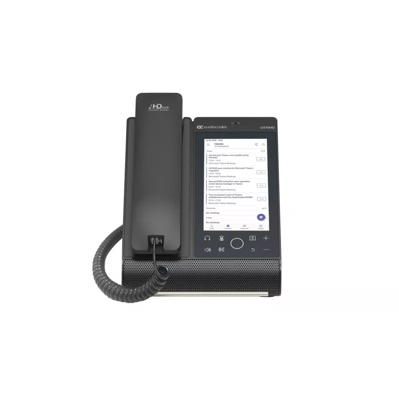 AudioCodes Teams C470HD Total Touch IP telefonas su PoE, GbE, integruotu Bluetooth ir dviem juostų WiFi