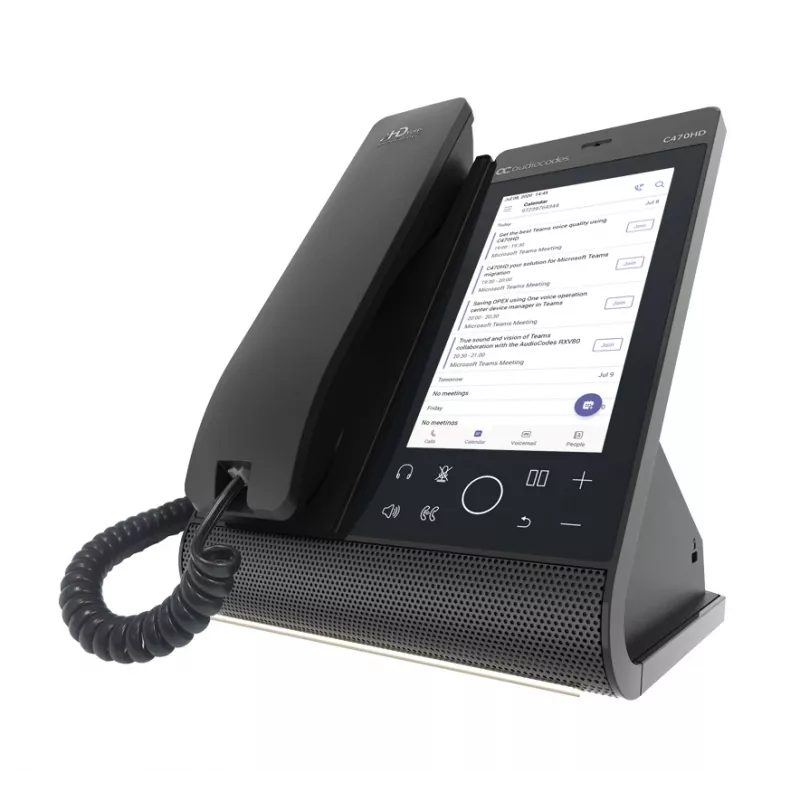 AudioCodes Teams C470HD Total Touch IP telefonas su PoE, GbE, integruotu Bluetooth ir dviem juostų WiFi