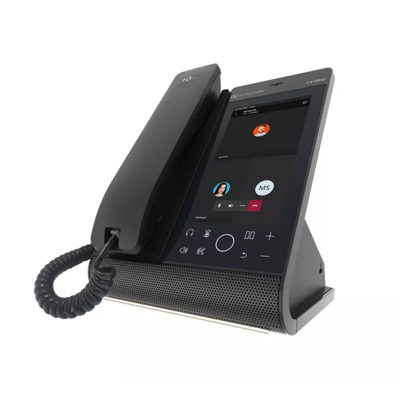 AudioCodes Teams C470HD Total Touch IP telefonas su PoE, GbE, integruotu Bluetooth ir dviem juostų WiFi