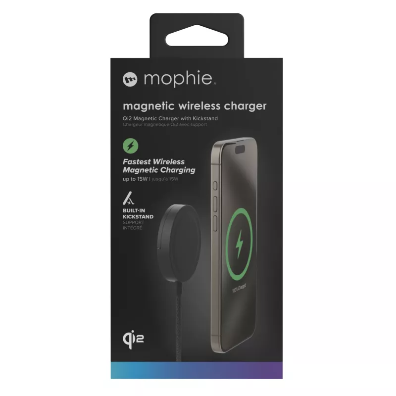 mophie Qi2 belaidis magnetinis kroviklis 15 W, juodas