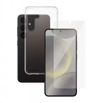 PanzerGlass SAFE. 2-in-1 komplektas Samsung Galaxy S24 – grūdintas stiklas + TPU nugarėlė, skaidrus, 50 vnt.