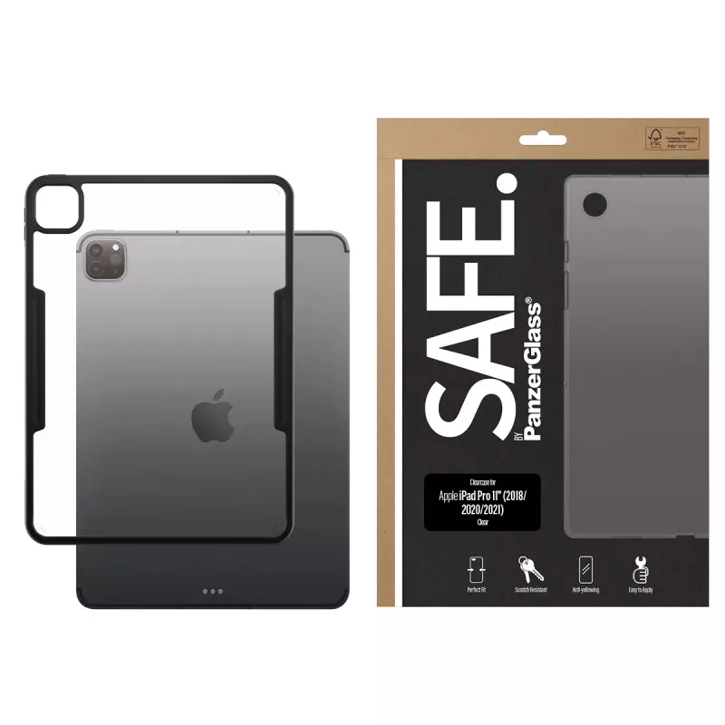 Skaidrus TPU dėklas PanzerGlass SAFE, skirtas Apple iPad Pro 11 colių (2018, 2020, 2021, 2022, 2024)