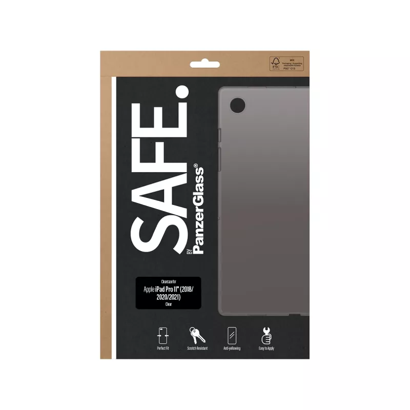 Skaidrus TPU dėklas PanzerGlass SAFE, skirtas Apple iPad Pro 11 colių (2018, 2020, 2021, 2022, 2024)