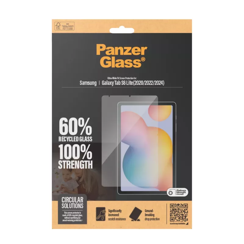 PanzerGlass® Ekrano apsauga Samsung Galaxy Tab S6 Lite (2020, 2022, 2024) | Ultra-Wide Fit