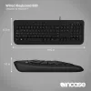 Vielinė pilno dydžio klaviatūra Incase Designed by Microsoft Wired 600 — USB, QWERTY, JK anglų, juoda