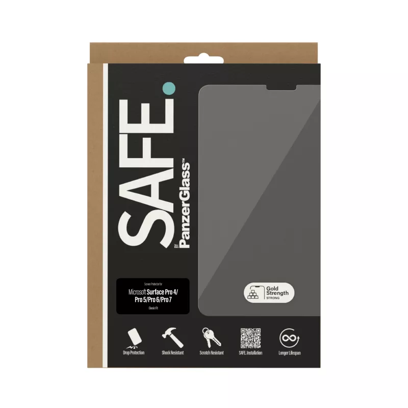 Apsauginis stiklas PanzerGlass SAFE. Microsoft Surface Pro 4 / Pro 5 / Pro 6 / Pro 7 grūdintas stiklas