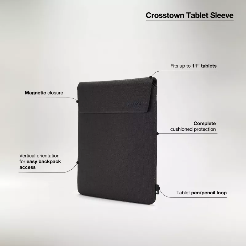 Dėklas planšetei Incase Crosstown Sleeve 11 colių, juodas