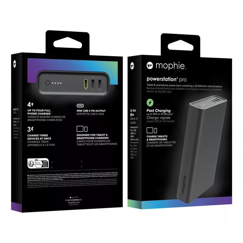 mophie Powerstation Pro 20000 mAh Juoda