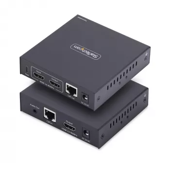 „StarTech.com“ HDMI KVM praplėtimo rinkinys per IP tinklą, 4K 60Hz, be tvarkyklių, HDMI ir USB per Ethernet/CAT6, AVoIP, siųstuvas ir imtuvas su montavimo komplektais