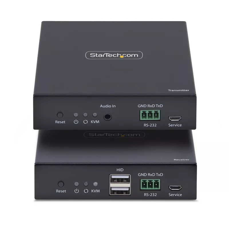 „StarTech.com“ HDMI KVM praplėtimo rinkinys per IP tinklą, 4K 60Hz, be tvarkyklių, HDMI ir USB per Ethernet/CAT6, AVoIP, siųstuvas ir imtuvas su montavimo komplektais