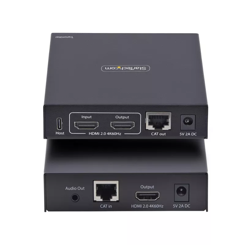 „StarTech.com“ HDMI KVM praplėtimo rinkinys per IP tinklą, 4K 60Hz, be tvarkyklių, HDMI ir USB per Ethernet/CAT6, AVoIP, siųstuvas ir imtuvas su montavimo komplektais