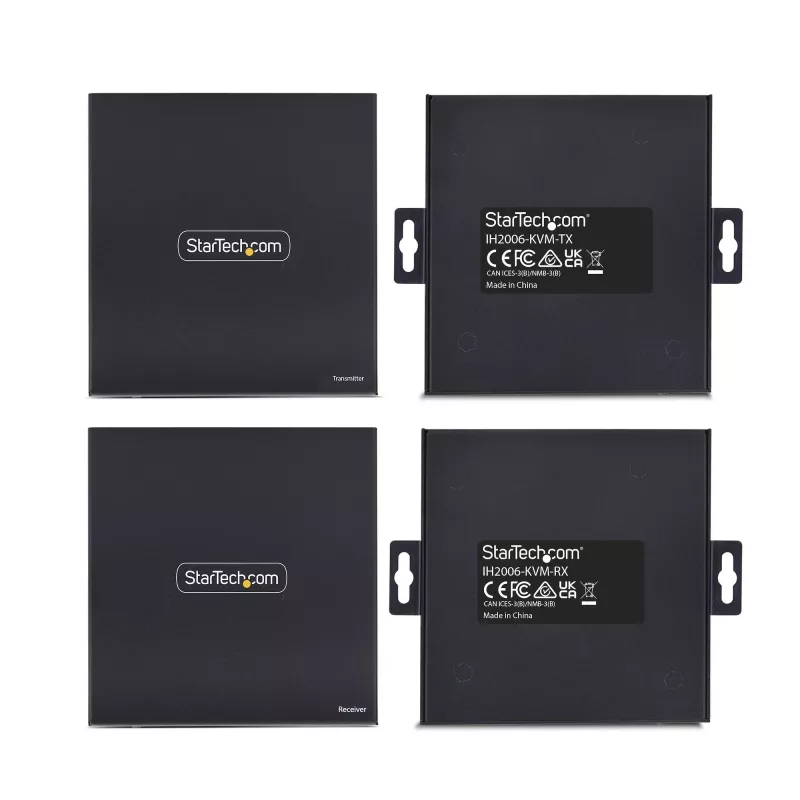 „StarTech.com“ HDMI KVM praplėtimo rinkinys per IP tinklą, 4K 60Hz, be tvarkyklių, HDMI ir USB per Ethernet/CAT6, AVoIP, siųstuvas ir imtuvas su montavimo komplektais