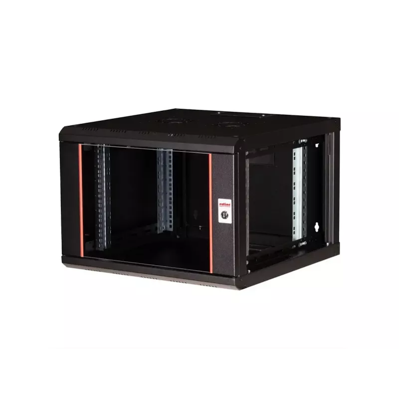 Sieninis 19 colių stelažas ROLINE Pro 7U 600x600 mm, juodas, su raktu, IP20