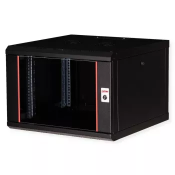 Sieninis 19 colių stelažas ROLINE Pro 7U 600x600 mm, juodas, su raktu, IP20