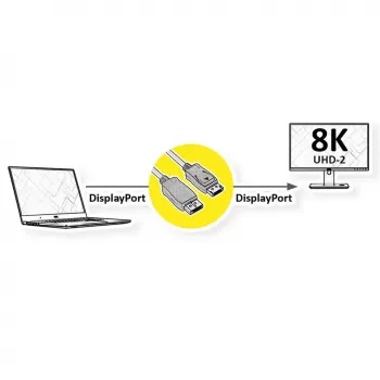 DisplayPort kabelis ROLINE 11046001 1,5 m Juodas