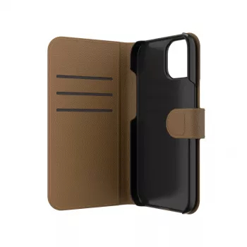 ZAGG Folio Case iPhone 17e/16e/15/14/13 Brown – odinis dėklas su kortelių kišenėmis