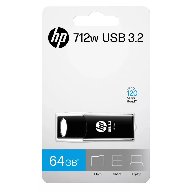 HP 712w USB atmintinė 64 GB USB Type-A 3.2 Gen 1 juoda