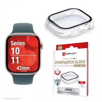 Apsauginė plėvelė visam korpusui e.v.i. DISPLEX Apple Watch Series 10 42mm permatoma