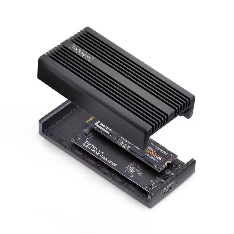 StarTech.com USB4 M.2 NVMe korpusas, 40Gbps, išorinis USB-C/Thunderbolt NVMe SSD korpusas, aliumininis radiatoriaus korpusas, B+M/M-Key