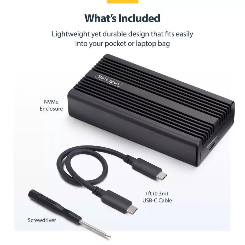 StarTech.com USB4 M.2 NVMe korpusas, 40Gbps, išorinis USB-C/Thunderbolt NVMe SSD korpusas, aliumininis radiatoriaus korpusas, B+M/M-Key