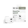 PanzerGlass empower™ by ® Turbo 35W įkroviklis su USB-C + USB-A | JK kištukas | sidabrinė balta