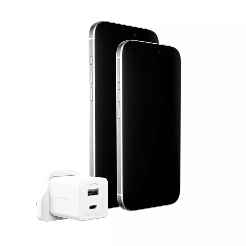 PanzerGlass empower™ by ® Turbo 35W įkroviklis su USB-C + USB-A | JK kištukas | sidabrinė balta
