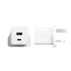 PanzerGlass empower™ by ® Turbo 35W įkroviklis su USB-C + USB-A | JK kištukas | sidabrinė balta