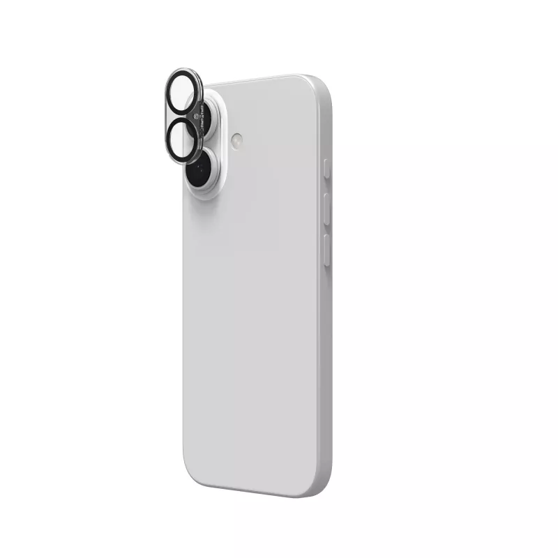 InvisibleShield Glass Elite objektyvo apsauga, skirta Apple iPhone 17/16/16+, juoda