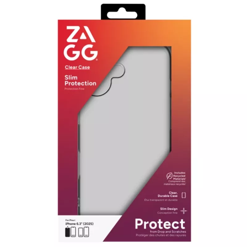 ZAGG Clear Case – skaidrus dėklas, skirtas Apple iPhone 17