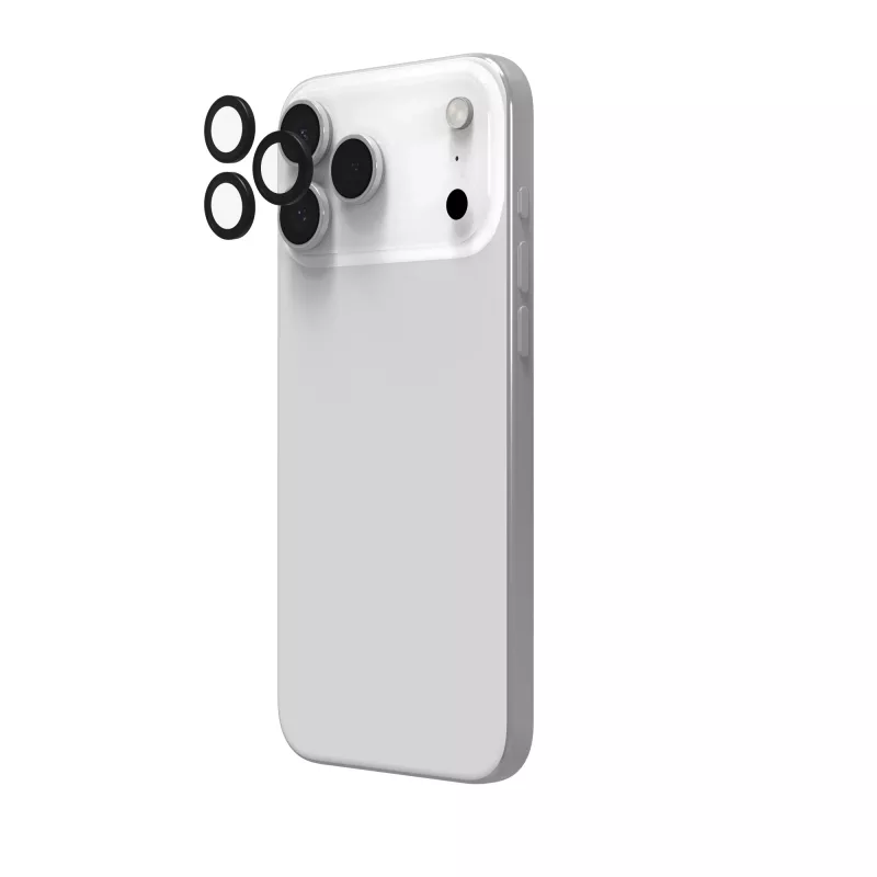 InvisibleShield Glass Elite (CameraRings) objektyvų apsauga Apple iPhone 17 Pro/17 Pro Max 16 Pro/16 Pro Max/15 Pro/15 Pro Max juoda