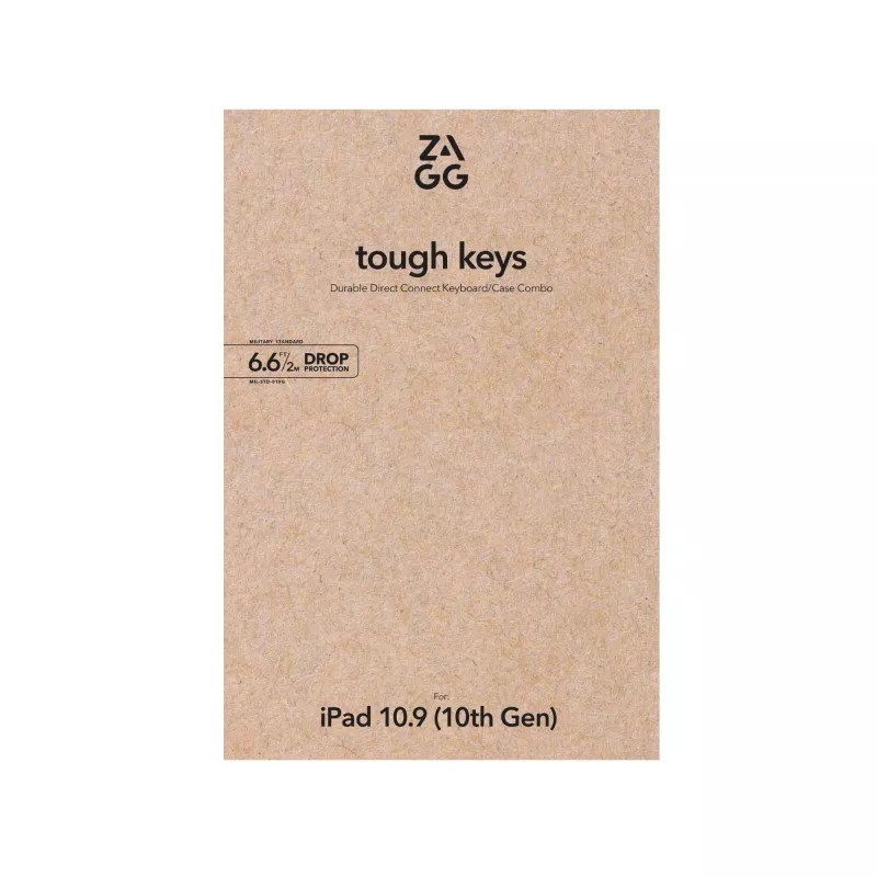 ZAGG Tough Keys klaviatūra Apple iPad 10th Gen/A16, juoda, vokiškas išdėstymas (B2B Brown Box)