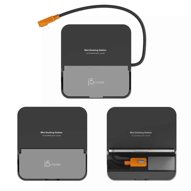 Docking stotelė mobiliesiems įrenginiams j5 create JCD624-N USB Type-C, skirta iPhone 16/15 ir Samsung Galaxy serijoms, 100×250×28,5 mm, 238 g, Juoda/Pilka