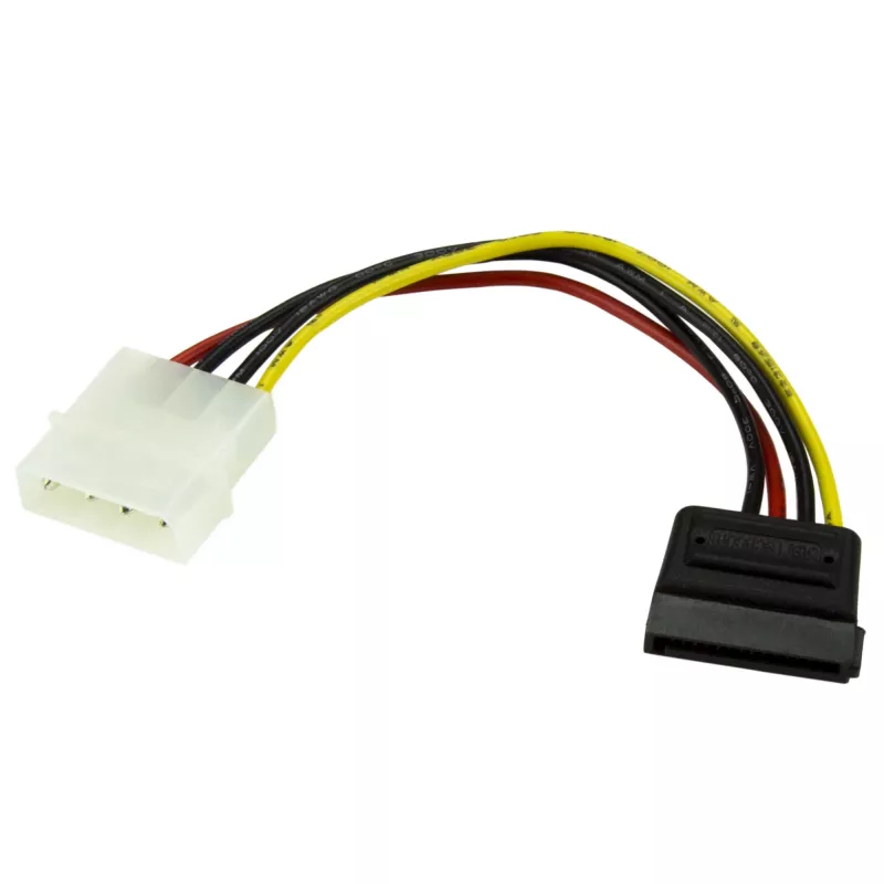 StarTech.com 6 colių LP4 į SATA maitinimo adapterio laidas, Molex (4 kontaktų), SATA 15 kontaktų, 0,152 m, vyriškas, tiesus