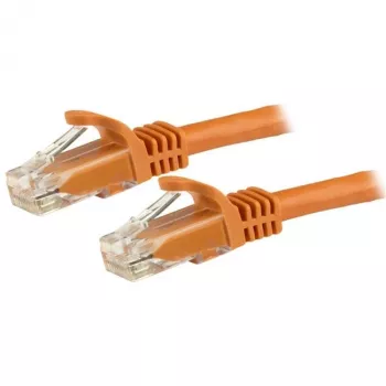 StarTech.com 1,5 m CAT6 eterneto laidas - Oranžinis CAT 6 gigabito eterneto laidas - 250 MHz 100W PoE RJ45 UTP tinklo/jungiamasis laidas be užkabinimo su įtempimo mažinimu, individualiai išbandytas