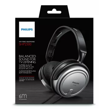 Philips SHP2500/10 laidinės ausinės televizoriui, juodos-sidabrinės