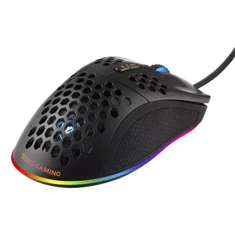 Deltaco DM210 Laidinis žaidimų pelė, itin plona, RGB, juoda