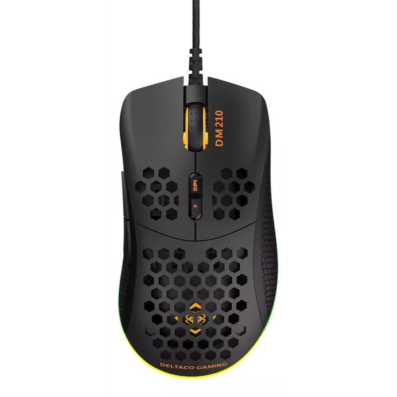 Deltaco DM210 Laidinis žaidimų pelė, itin plona, RGB, juoda
