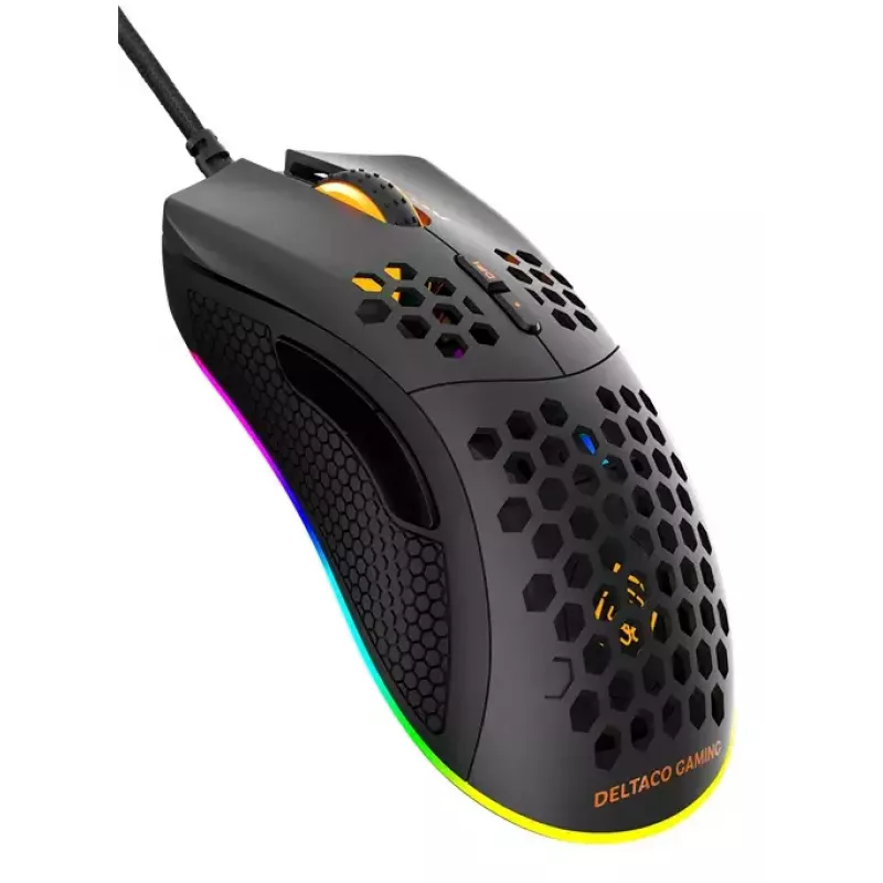 Deltaco DM210 Laidinis žaidimų pelė, itin plona, RGB, juoda