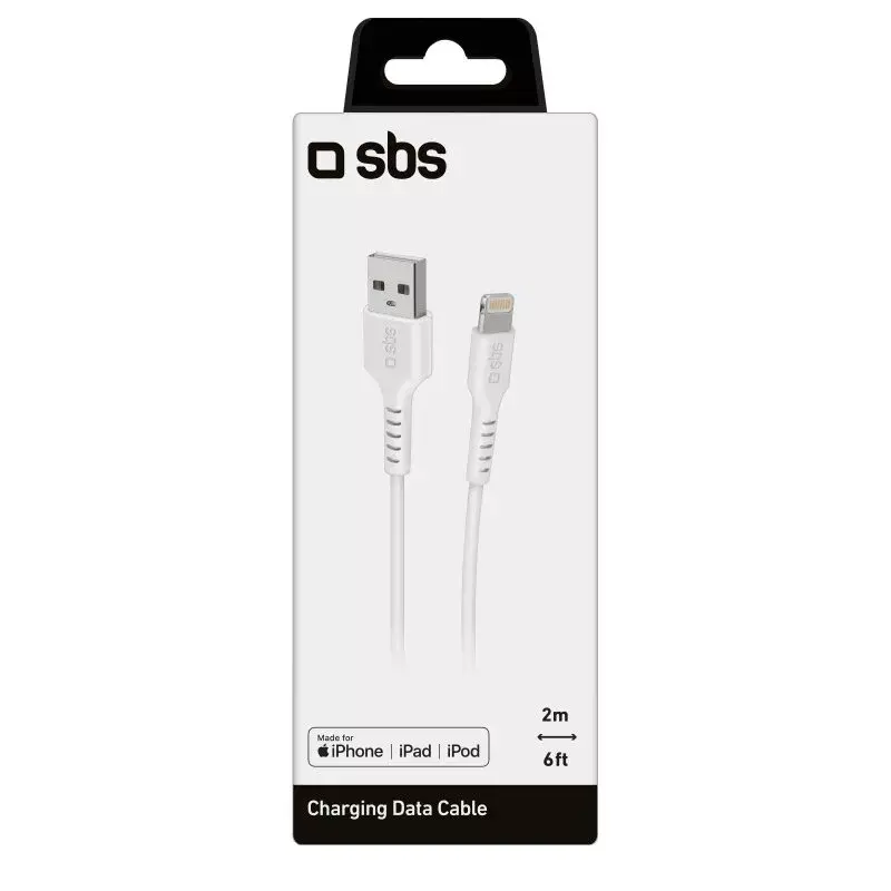 Lightning laidas SBS TECABLEUSBIP5289W 2m baltas USB A