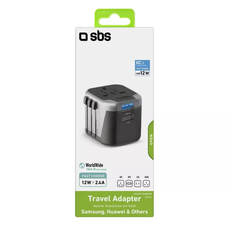 SBS Mobile TEADAPT2USBUNI USB adapteris, juodas/sidabrinis