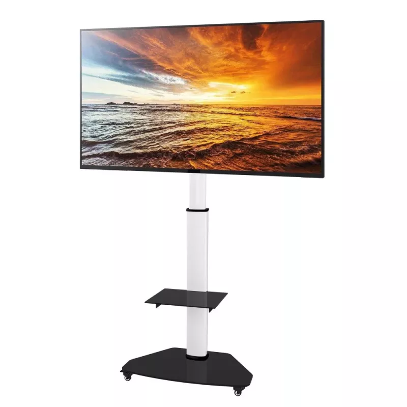 Techly grindinis stovas su lentyna televizoriui LCD/LED/Plasma 37-70 col. baltas