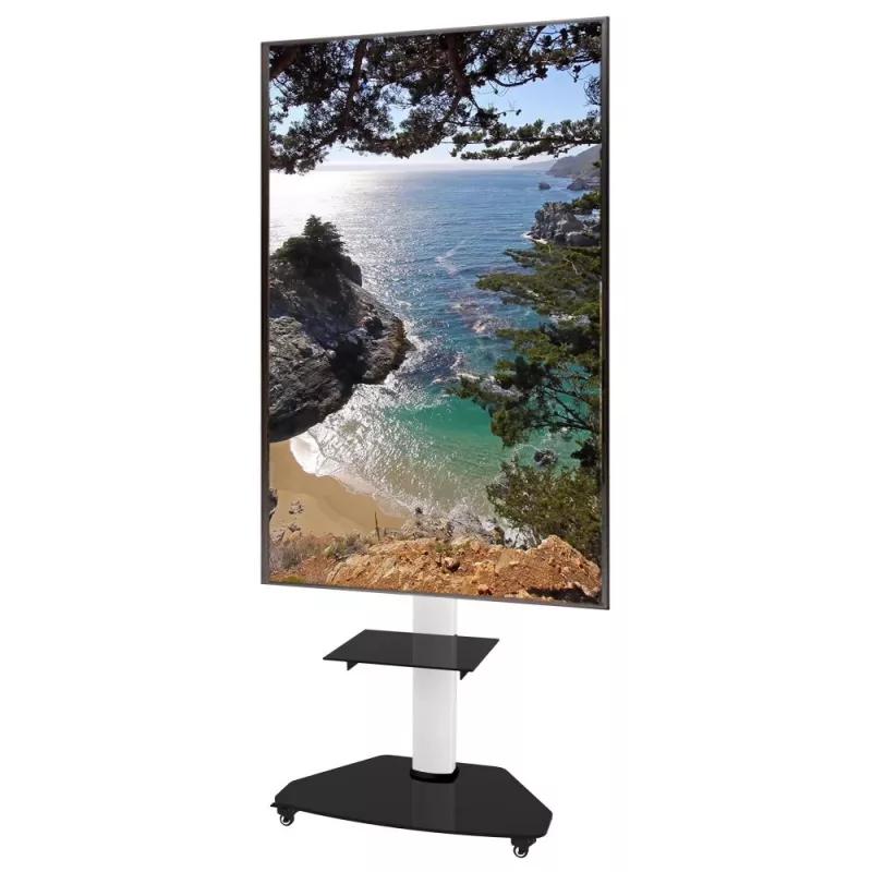 Techly grindinis stovas su lentyna televizoriui LCD/LED/Plasma 37-70 col. baltas