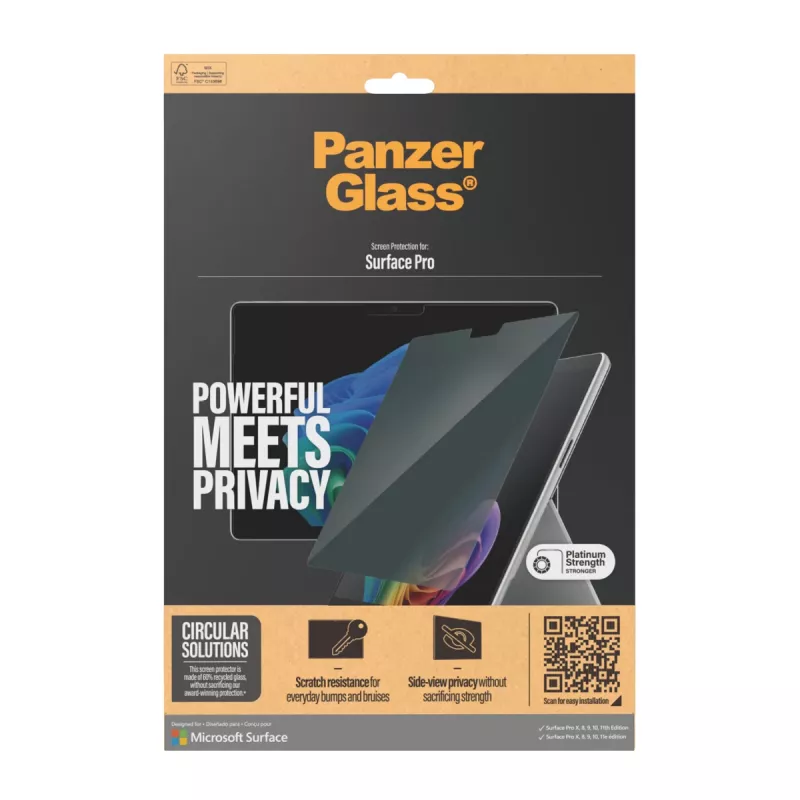 PanzerGlass ® Privatumo ekrano apsauga Microsoft Surface Pro X | Pro 8 | Pro 9 | Pro 10 | Pro 11th Edition | itwork.lt