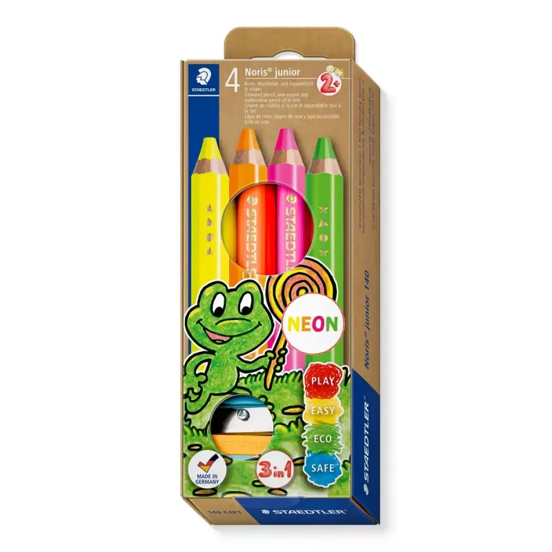 Akvarelinių pieštukų rinkinys Staedtler 140 C4P1 — 4 vnt. (Žalia, Oranžinė, Rožinė, Geltona)