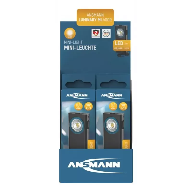 Rakto pakabuko žibintuvėlis Ansmann ML400R Juodas LED 5W USB įkraunamas