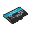 Kingston Canvas Go! Plus 64GB microSDXC atminties kortelė 170R A2 U3 V30 + SD adapteris